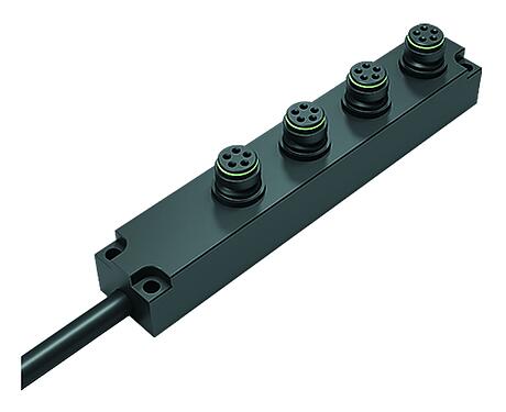 3D View 72 9138 500 04 - Snap-In IP67 4-way distributor, Contacts: 5, unshielded, moulded on the cable, IP67, 5 x 0.75 mm²
