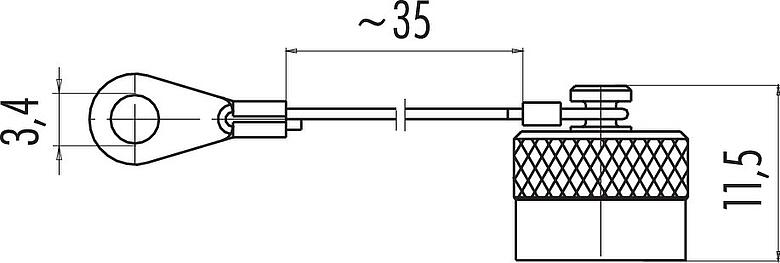 Dibujo a escala Tapa protectora, IP67, para enchufe de brida