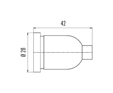 Scale drawing 16 0565 00 00 - RD24 - Protective cap for connection side flange connector with screw connection