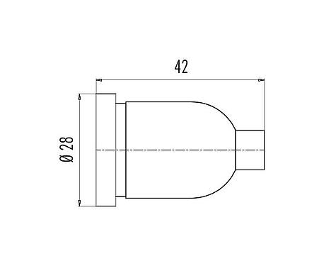 Scale drawing 16 0565 00 00 - RD24 - Protective cap for connection side flange connector with screw connection; series 692/693