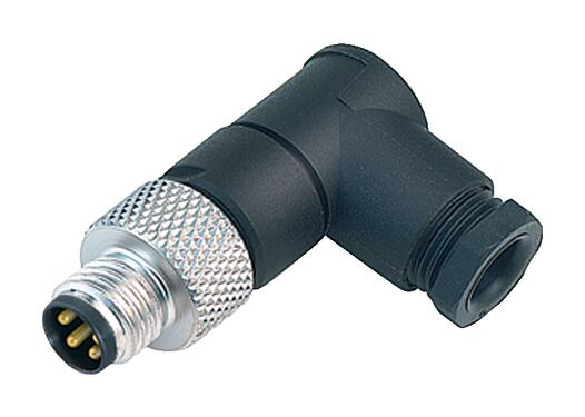 Illustration 99 3387 00 04 - M8 Male angled connector, Contacts: 4, 3.5-5.0 mm, unshielded, solder, IP67, UL