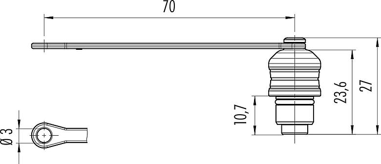 Dessin coté Capuchon de protection, IP67