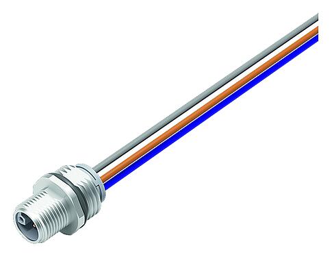 Illustration 09 0641 400 05 - M12 Male panel mount connector, Contacts: 4+FE, unshielded, single wires, IP68, UL, M16x1.5