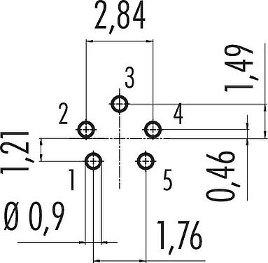 Disposition du conducteur Snap-In Embase femelle, Contacts: 5, non blindé, THT, IP40, 1/4" 28 UNF, Montage frontal