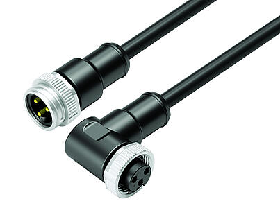 Automation Technology - Voltage and Power Supply--Connecting cable male cable connector - female angled connector_VL_KS-77-1429_KD-77-1434_3pol