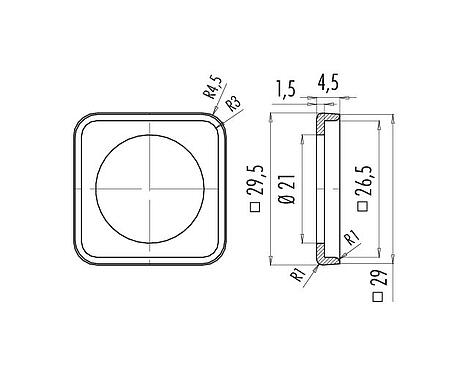 Scale drawing 16 8114 000 - Type A - Profile gasket, NBR black; Series 210