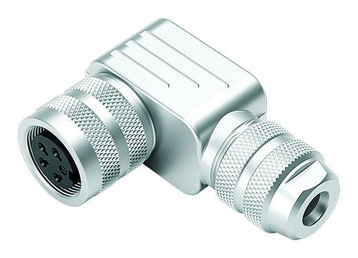 Illustration M16 Female angled connector, Contacts: 6 (06-a), 4.0-6.0 mm, shieldable, solder, IP67, UL 2238
