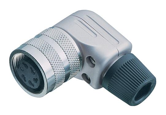 Illustration M16 Connecteur femelle coudé, Contacts: 4 (04-a), 6,0-8,0 mm, blindable, souder, IP40