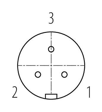 Disposición de los contactos (lado de la conexión) Snap-In Conector de cable hembra, Número de contactos: 3, 2,5-4,0 mm, sin blindaje, soldadura, IP67, UL 2238, VDE