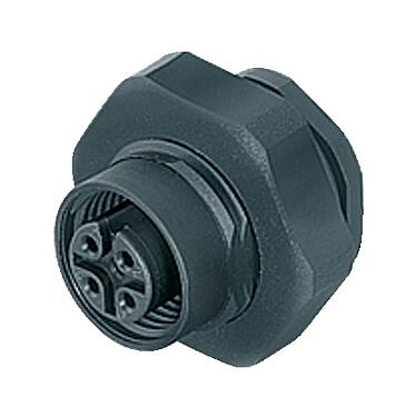 Illustration 86 4832 3002 00005 - M12 Female panel mount connector, Contacts: 5, unshielded, solder, IP67, UL 2238, PG 9, Front mounting