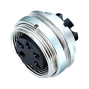 Illustration 09 0316 780 05 - M16 Female panel mount connector, Contacts: 5 (05-a), unshielded, crimping (Crimp contacts must be ordered separately), IP40, front fastened