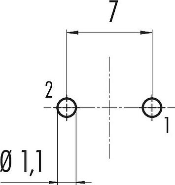 Disposición del conductor M16 Enchufe de brida, Número de contactos: 2 (02-a), sin blindaje, THT, IP40, M18x0,75, Montaje en pared