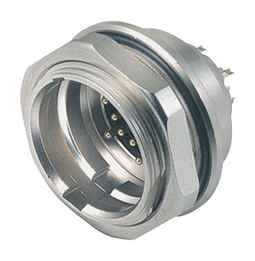 Illustration Push Pull Male panel mount connector, Contacts: 6, unshielded, solder, IP67, M21x1,0, Rear mounting