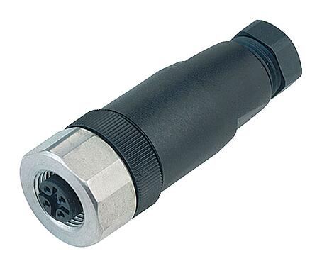 Illustration M12 Female cable connector, Contacts: 4, 4.0-6.0 mm, unshielded, screw clamp, IP67, UL 2238