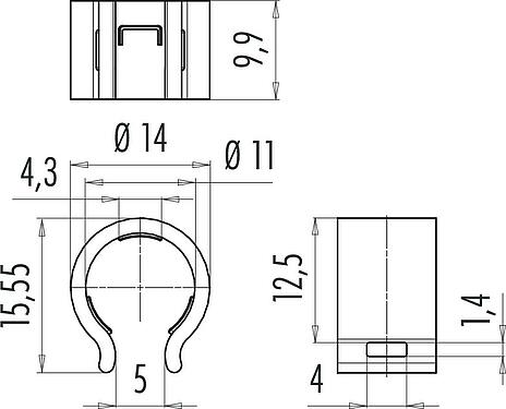 Dibujo a escala Clip de seguridad