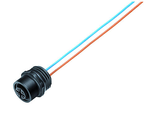 Illustration 76 4332 0011 00008-0500 - M12 Female panel mount connector, Contacts: 8, unshielded, single wires, IP67, UL, M16x1.5
