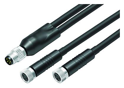 Automation Technology - Sensors and Actuators--Male cable splitter - 2 female cable connectors_765_VL_DUO_M8_M8_gerade_Kabel_dick