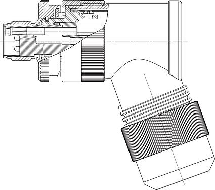 Dessin coté M12 Connecteur mâle coudé, Contacts: 4+FE, 8,0-13,0 mm, non blindé, pince à visser, IP67, M12x1,0, pour l'alimentation électrique, UL 2237 en préparation, avec connexion PE