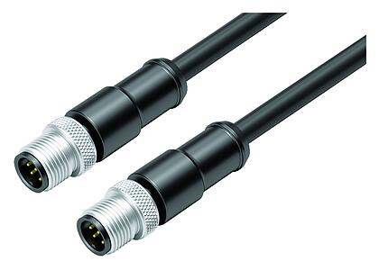 Automation Technology - Data Transmission--Connecting cable 2 male cable connectors_VL_KSM12-77-3529_KSM12-77-3529-64708_schirm_black