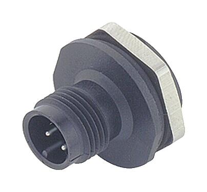 Illustration 09 0435 87 04 - M12 Male panel mount connector, Contacts: 4, unshielded, solder, IP67, PG 11