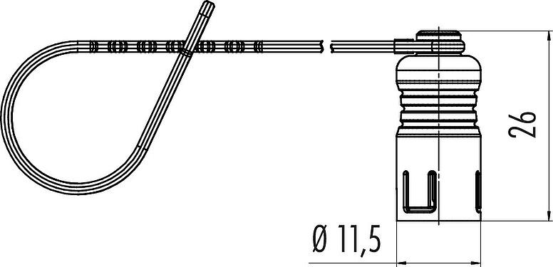 Scale drawing Protecting cap, IP67, for female cable connector