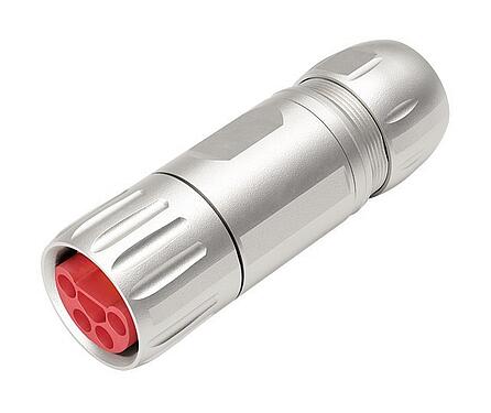Illustration B23 Male cable connector, Contacts: 9 (4+PE + 4), 8,0-17,0 mm, screw clamp, IP67, ENP: Power pin / Data socket