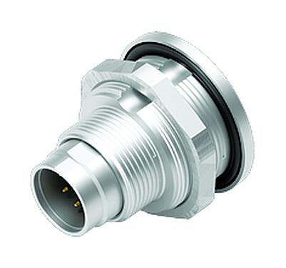 Illustration 09 0423 80 07 - M9 IP67 Male panel mount connector, Contacts: 7, unshielded, solder, IP67, front fastened