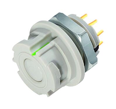 3D View 09 0774 490 08 - Bayonet NCC Female panel mount connector, Contacts: 8, unshielded, THT, IP67