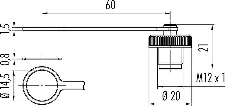 Dibujo a escala Tapa protectora, IP67