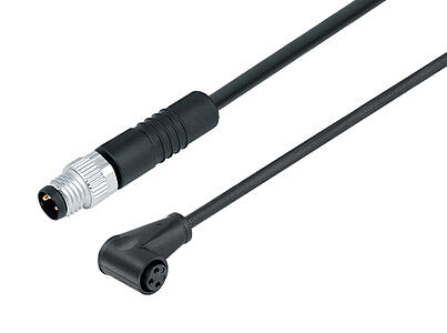 Automation Technology - Sensors and Actuators--Male cable connector - female angled connector M8x1_765_0_15_DG_SK