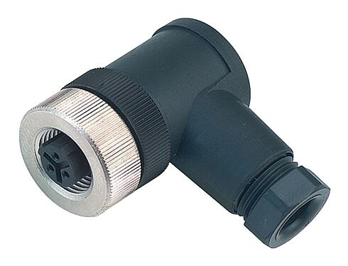 3D View 99 2530 24 03 - M12 Female angled connector, Contacts: 2+PE, 4.0-6.0 mm, unshielded, screw clamp, IP67
