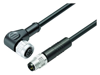 Automation Technology - Sensors and Actuators--Male cable connector - female angled connector_VL_WDM12-77-3434_KSM8-3405-50003_black