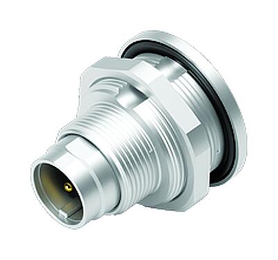 3D View 09 0415 80 05 - M9 IP67 Male panel mount connector, Contacts: 5, unshielded, solder, IP67, front fastened