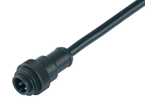 Illustration 79 0231 20 04 - RD24 Male cable connector, Contacts: 3+PE, unshielded, moulded on the cable, IP67, PVC, black, 4 x 1.50 mm², 2 m