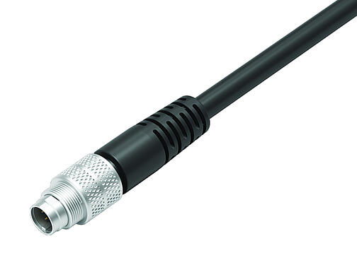 Ilustración 79 1425 15 08 - M9 Conector de cable macho, Número de contactos: 8, blindado, moldeado en el cable, IP67, PUR, negro, 8 x 0,14 mm², 5 m