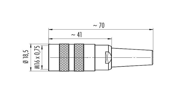 Dibujo a escala 99 2010 210 04 - M16 Conector de cable hembra, Número de contactos: 4 (04-a), 4,0-6,0 mm, blindable, tornillo extraíble, IP40