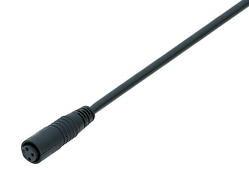 Illustration 79 3410 15 03 - Snap-In Female cable connector, Contacts: 3, unshielded, moulded on the cable, IP65, PUR, black, 3 x 0.14 mm², 5 m