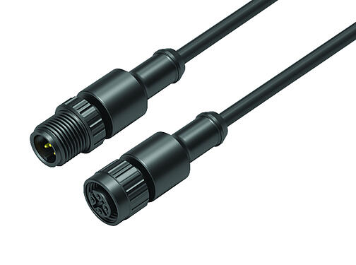 Illustration 77 3420 3419 50005-0100 - M12/M12 Connecting cable male cable connector - female cable connector, Contacts: 5, unshielded, moulded on the cable, IP68, UL, PUR, black, 5 x 0.34 mm², 1 m