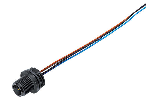 Illustration 76 4331 0011 00005-0200 - M12-A Male panel mount connector, Contacts: 5, unshielded, single wires, IP67, UL, M16x1.5