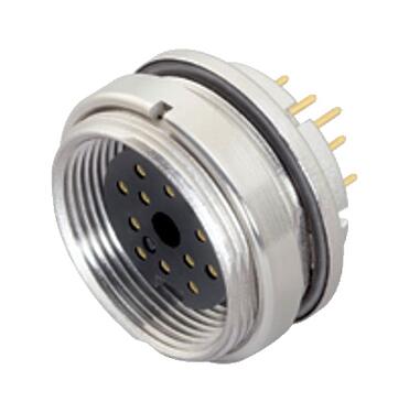 Illustration 09 0508 90 16 - M16 Female panel mount connector, Contacts: 16, unshielded, THT, IP67, UL, Front mounting