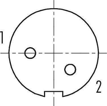 Disposition des contacts (Côté plug-in) M9 Connecteur femelle, Contacts: 2, 4,0-5,5 mm, blindable, souder, IP67, ressort à iris