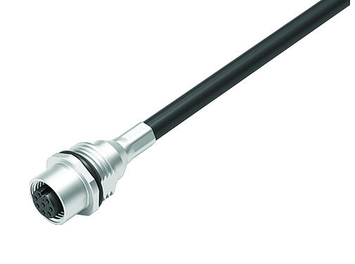 Ilustración 70 3482 785 08 - M12-A Toma de brida, Número de contactos: 8, 6,0 mm, blindado, con cables ensamblado, IP68, M16x1,5, PUR, 8 x 0,25 mm², 0,5 m