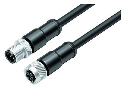 Automation Technology - Sensors and Actuators--Connecting cable male cable connector - female cable connector_VL_KSM12-77-3529_KDM12-77-3530-50705_schirm_black