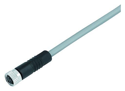 Illustration 77 3406 0000 20008-0200 - M8 Female cable connector, Contacts: 8, unshielded, moulded on the cable, IP67/IP69K, UL, PVC, grey, 8 x 0.25 mm², 2 m