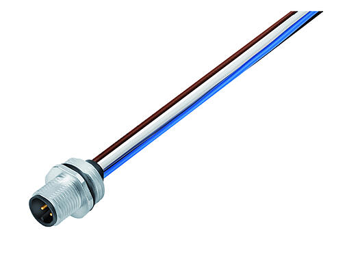 Illustration 76 0231 0015 00004-0200 - M12-A Male panel mount connector, Contacts: 4, unshielded, single wires, IP68, UL, M16x1.5