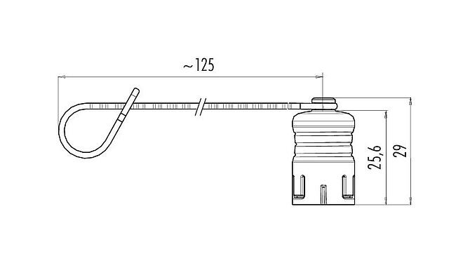 Scale drawing Protecting cap, IP67, for female cable connector