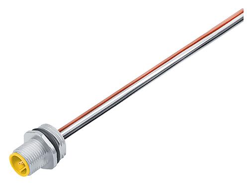 Illustration M12 Male panel mount connector, Contacts: 5, unshielded, single wires, IP68, UL 2238, M16x1.5, Front mounting