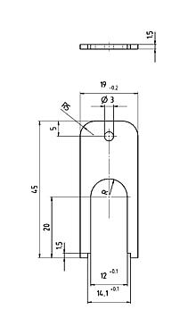 Scale drawing 07 0083 000 - M12-A/B/D/K/K/L/S/T/US/X - Assembly spanner for ring nut M12x1