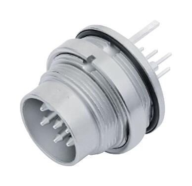 Illustration 09 0127 290 07 - M16 Male panel mount connector, Contacts: 7 (07-a), shieldable, THT, IP68, UL, front fastened