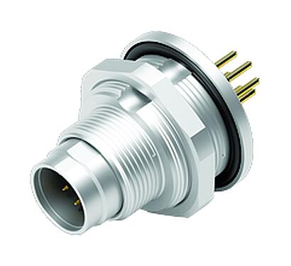 Illustration 09 0423 90 07 - M9 Male panel mount connector, Contacts: 7, unshielded, THT, IP67, Front mounting